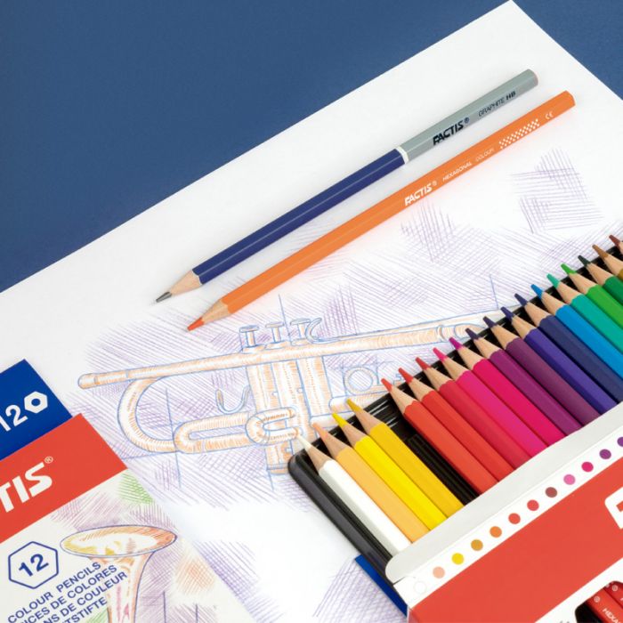 Hexagonal Colored Smooth Stroke Pencils Set Of 24 Shades